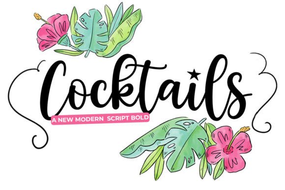 Cocktails Font: A Modern Calligraphy Tool for Casual Branding